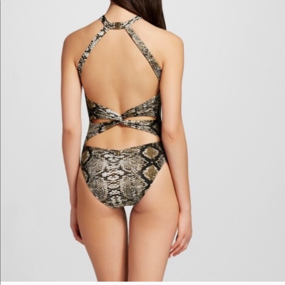 Mar by Vix Python Printed High Neck One Piece - Picture 2 of 3